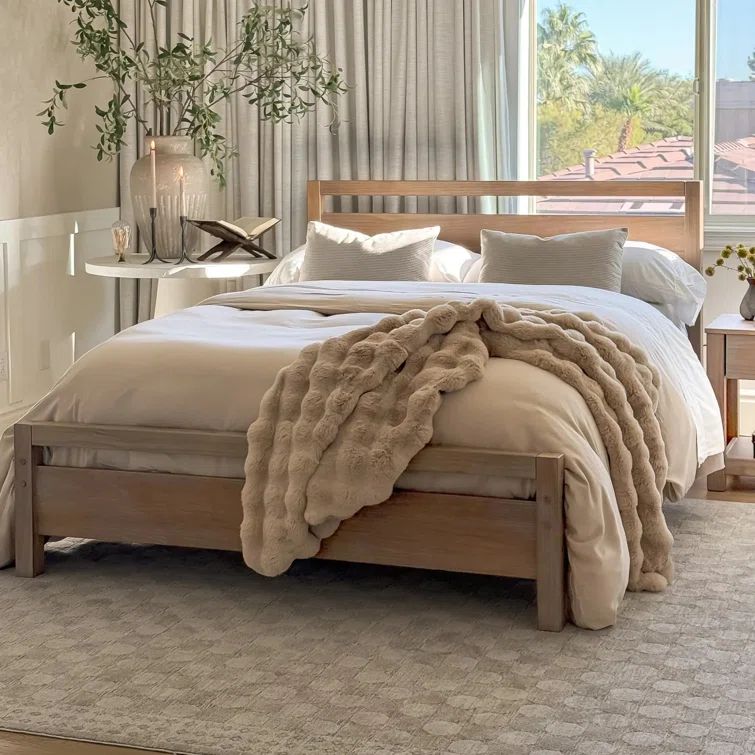 Loft Solid Wood Panel Bed