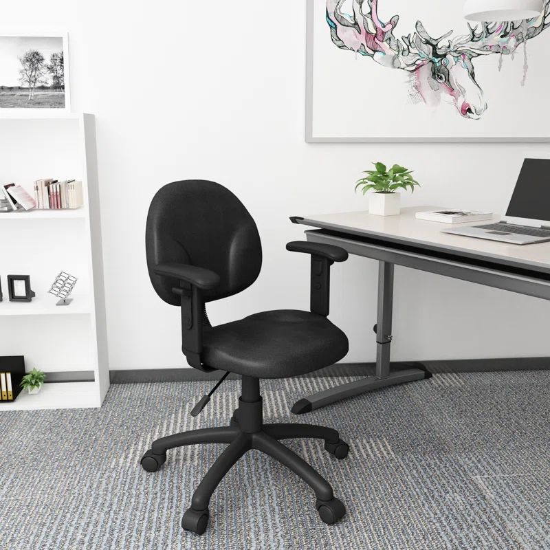 Ergonomic Diamond Task Chair with Adjustable Arms - Black