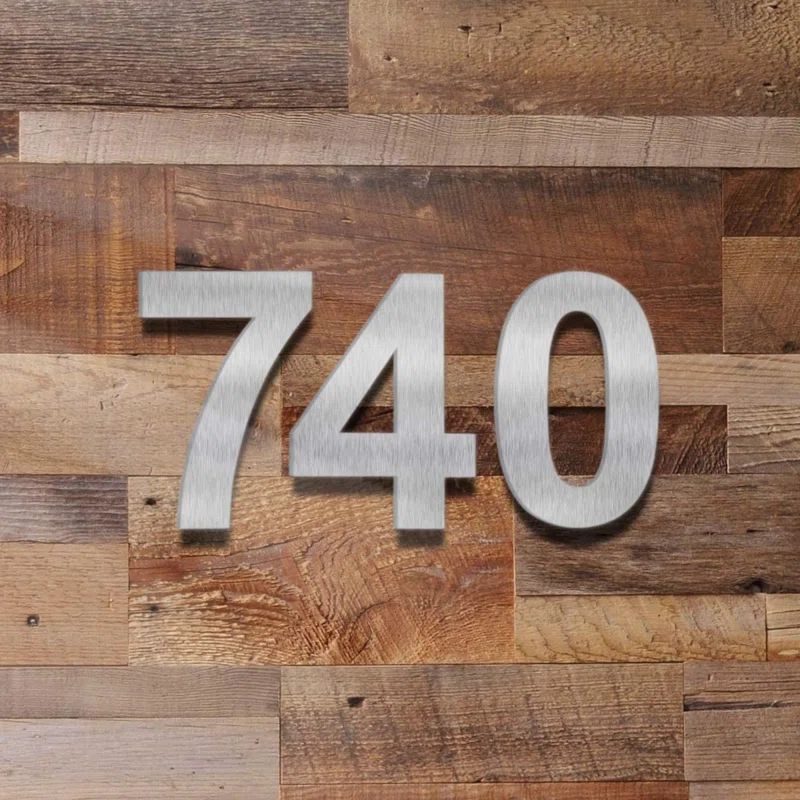 6" Silver Stainless Steel Floating House Number Sign