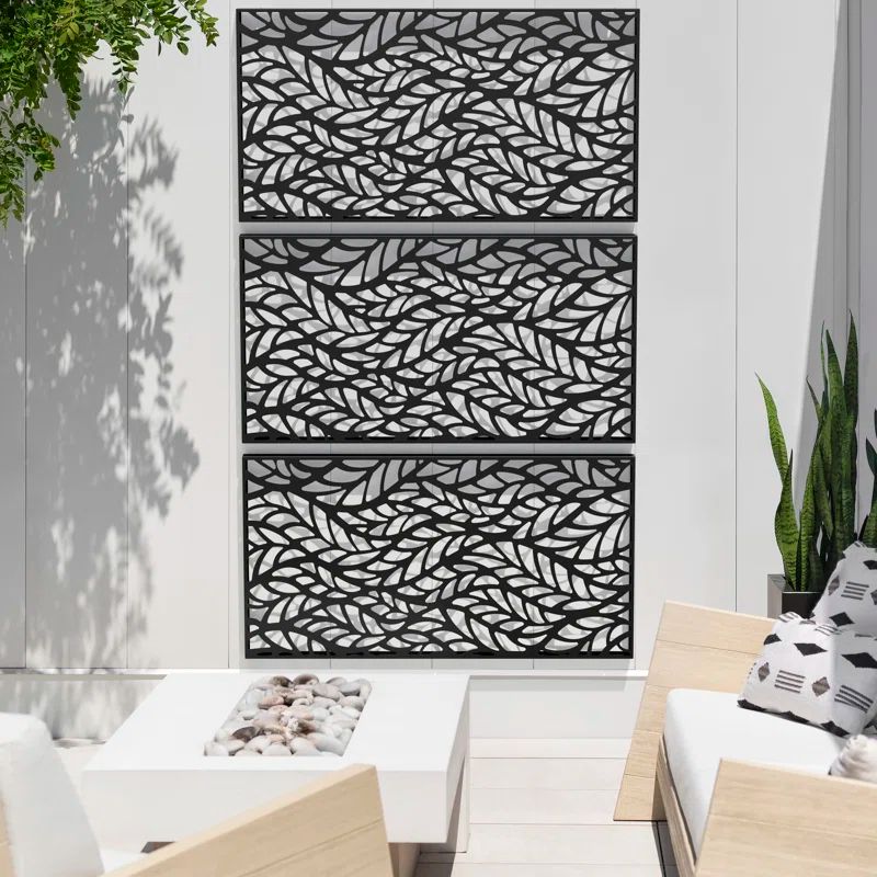 Black Durable Plastic Folding Privacy Screen Panels