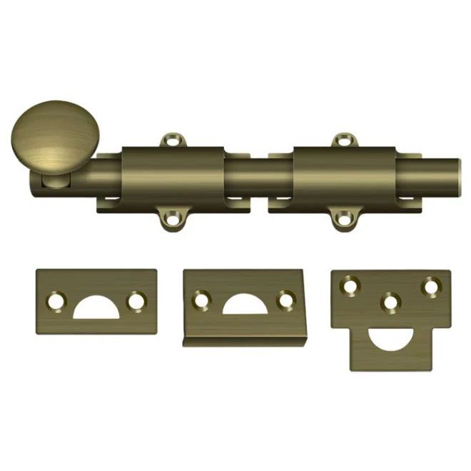 Heavy-Duty Antique Brass Surface Bolt Cabinet Lock