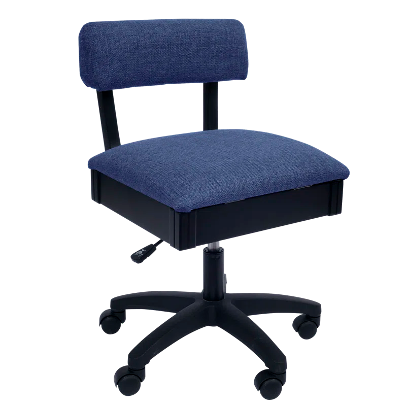 Duchess Blue Adjustable Height Swivel Sewing Chair with Storage