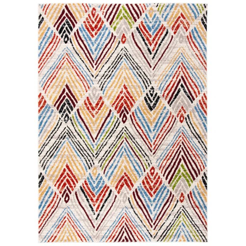 Ivory Elegance 3'x5' Synthetic Easy-Care Hand-Knotted Rug