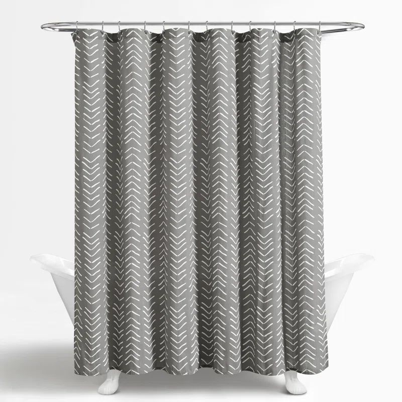 72" x 72" Dark Gray Linen Look Hygge Shower Curtain