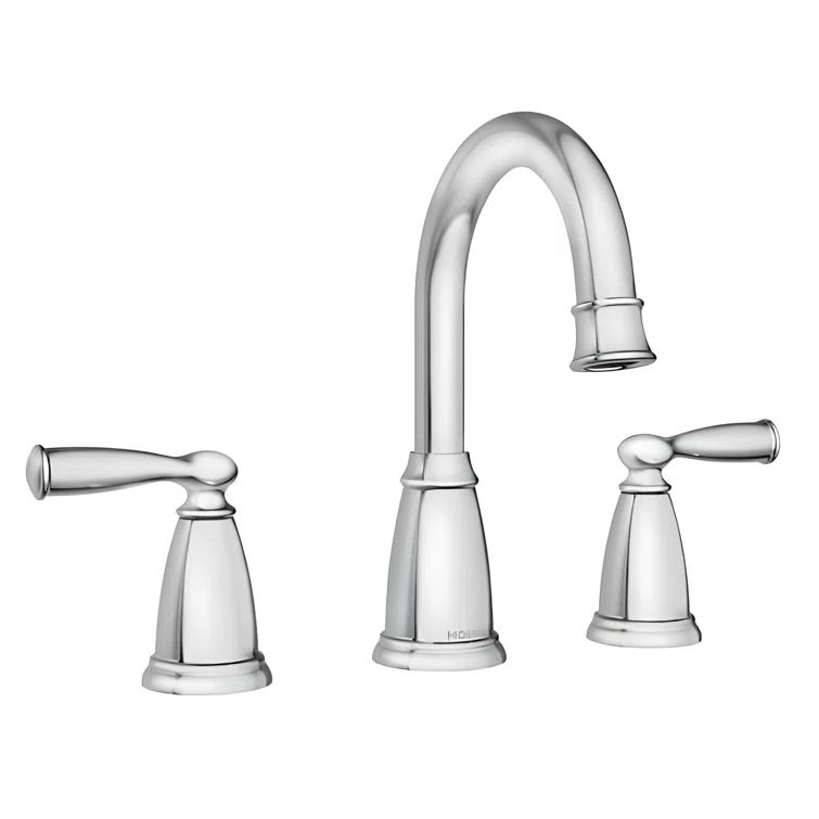 Polished Chrome Double Handle Widespread Bathroom Faucet