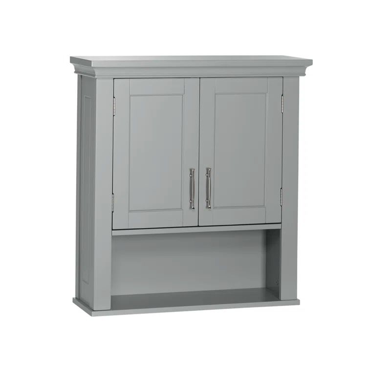 Somerset Gray Engineered Wood 2-Door Wall Cabinet with Adjustable Shelf
