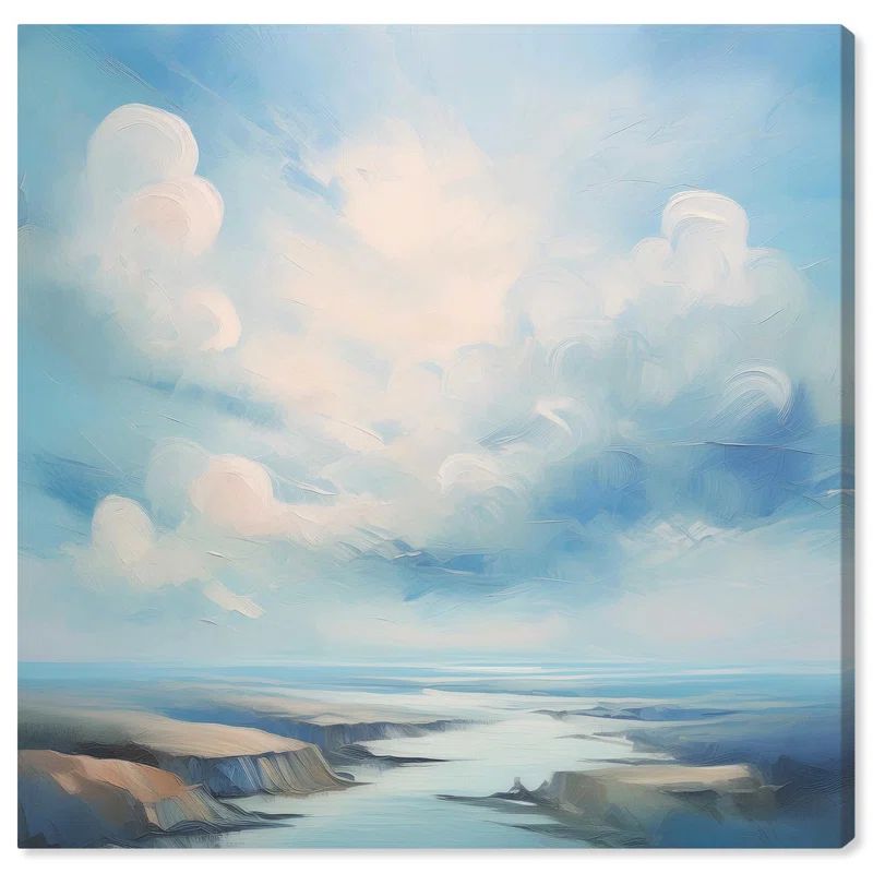 Calm After The Storm Blue and White Canvas Coastal Wall Art