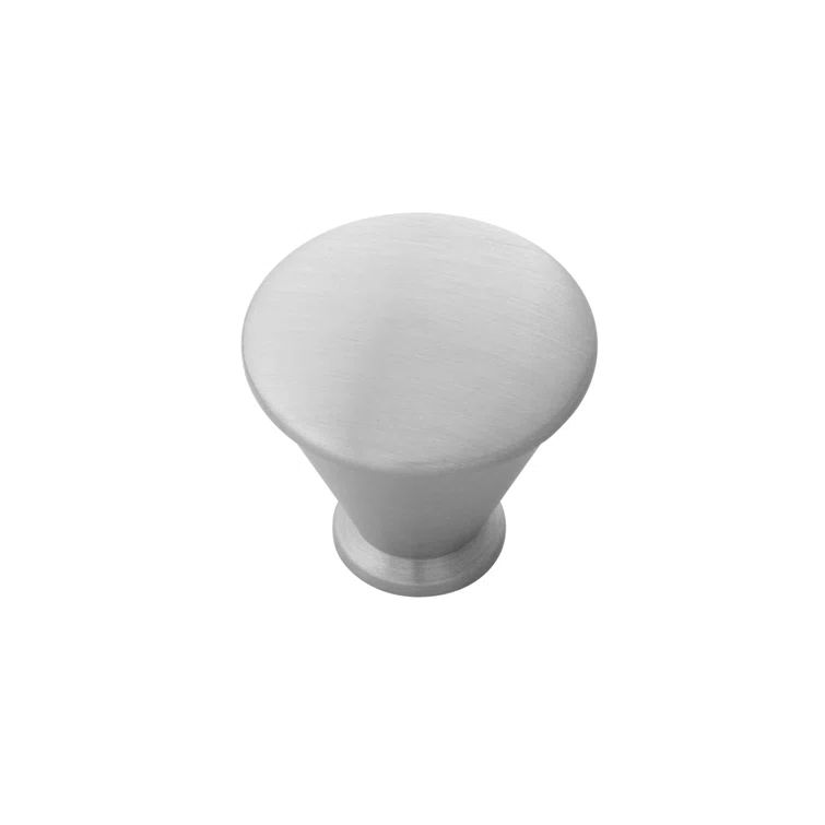 Geometric Round Black Stainless Steel Knob with Mounting Hardware