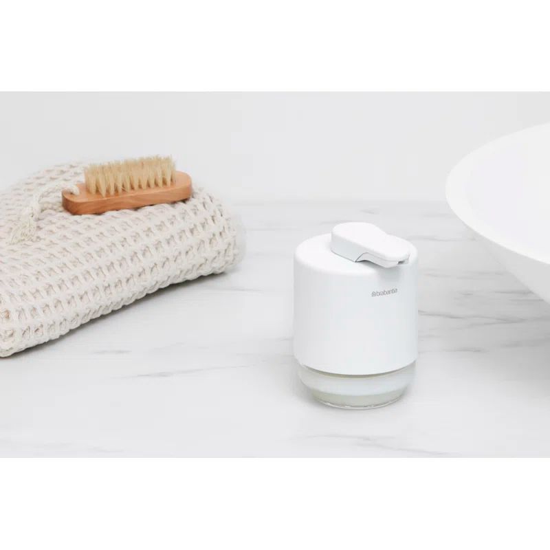 Mineral Fresh White Glass and Metal Soap Dispenser