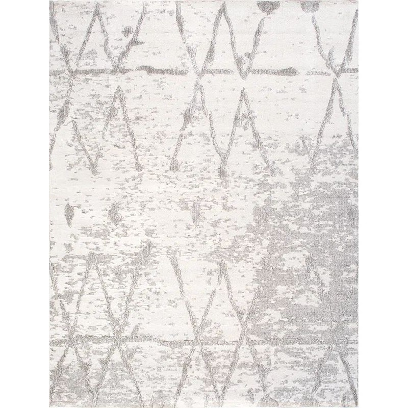 Sutton Ivory Geometric 12' x 15' Stain-Resistant Synthetic Rug