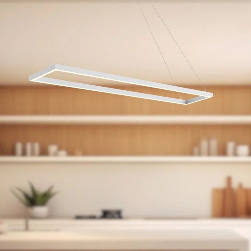 Piazza 47" White Glass LED Pendant Light