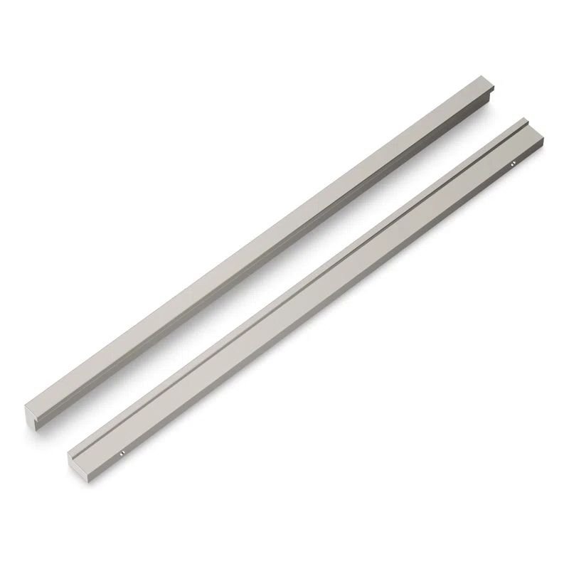 Brushed Nickel Modern Finger Cabinet Pull with Mounting Hardware