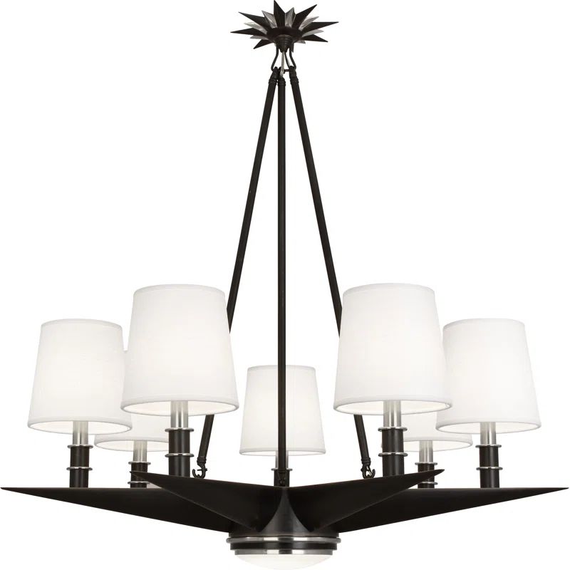 Elegant Sputnik 8-Light Bronze Chandelier with Warm Brass Accents