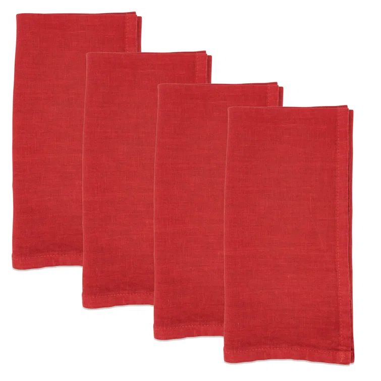 Rouge Pure Linen Square Table Napkin Set of 4