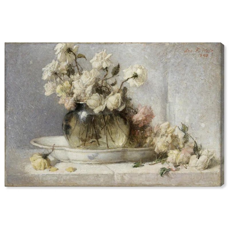 Vintage Farm Roses Canvas Wall Art, 24" x 16"