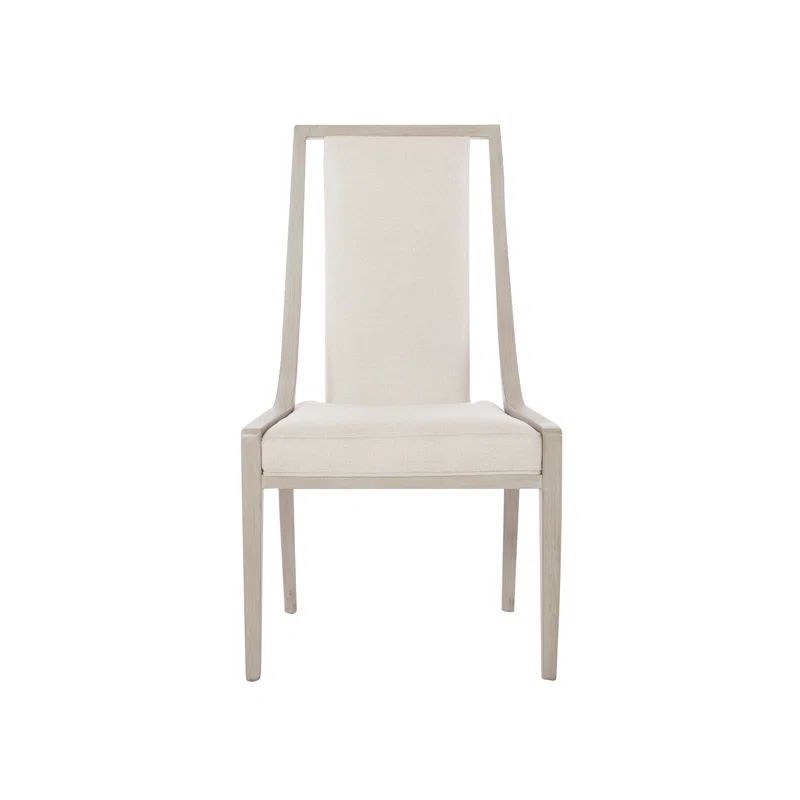 Cream Upholstered Transitional Wood Side Chair