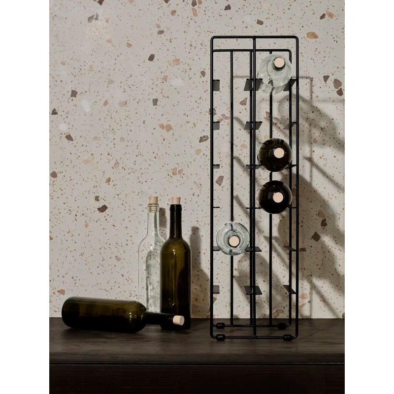 Pilare Black Steel 12-Bottle Floor Wine Rack