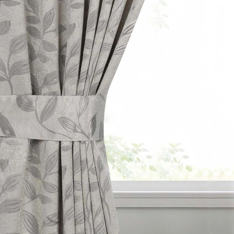 Ivory Polyester Blackout Thermal Insulating Window Curtains, 42" x 96"