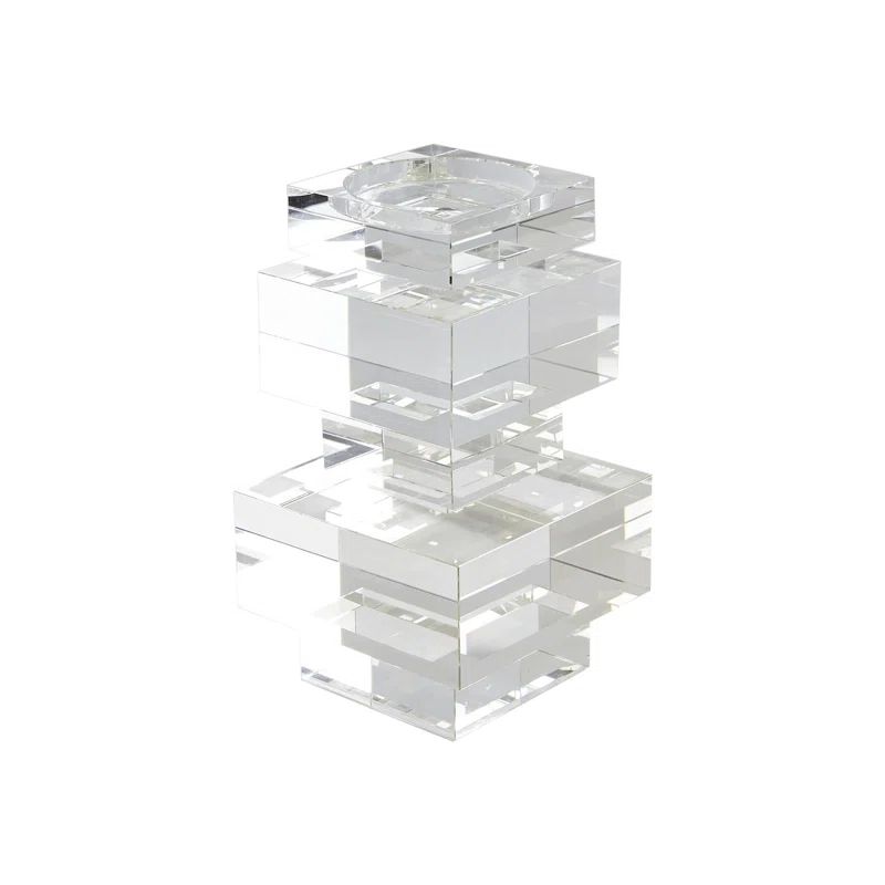 Transitional Geometric Crystal Pillar Candlestick Holder