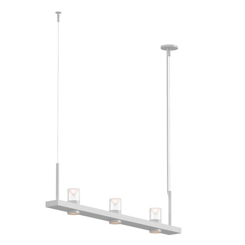 Satin White 48'' LED Linear Kitchen Island Pendant Light
