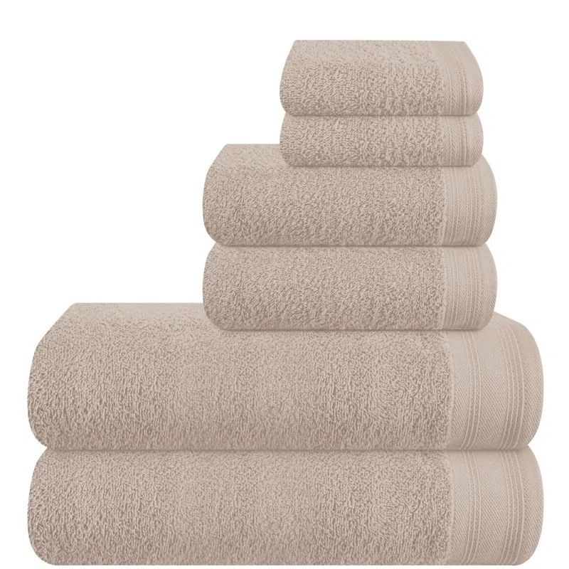 Organic Cotton Beige 6-Piece Bath Towel Set