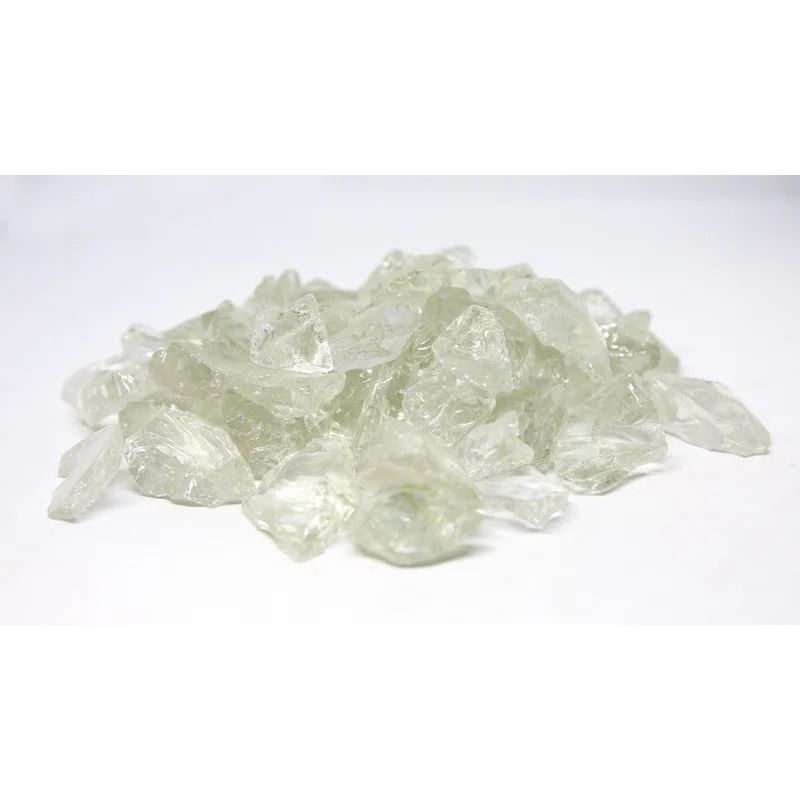Ice Clear Recycled Fire Pit Glass, 10 Pounds