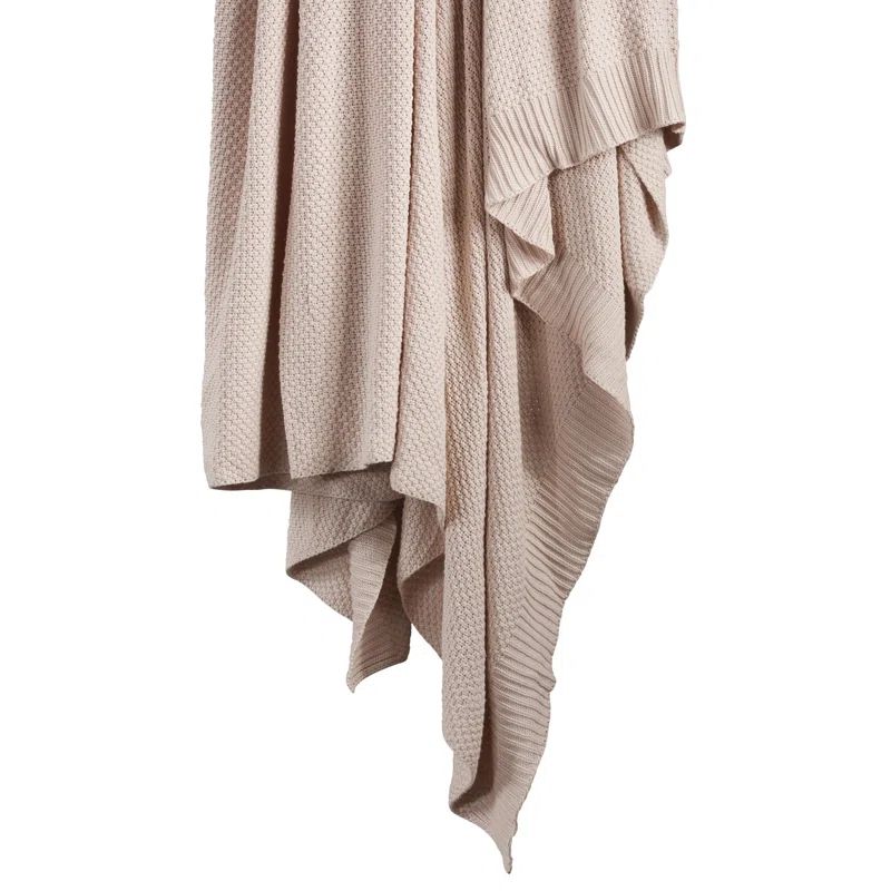 Blush Solid Cotton Knit Luxury Queen Blanket