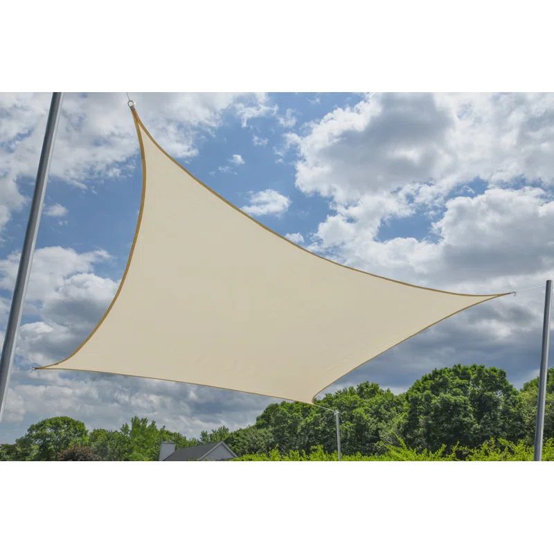 Ivory Square UV Resistant Patio Shade Sail with Storage Bag