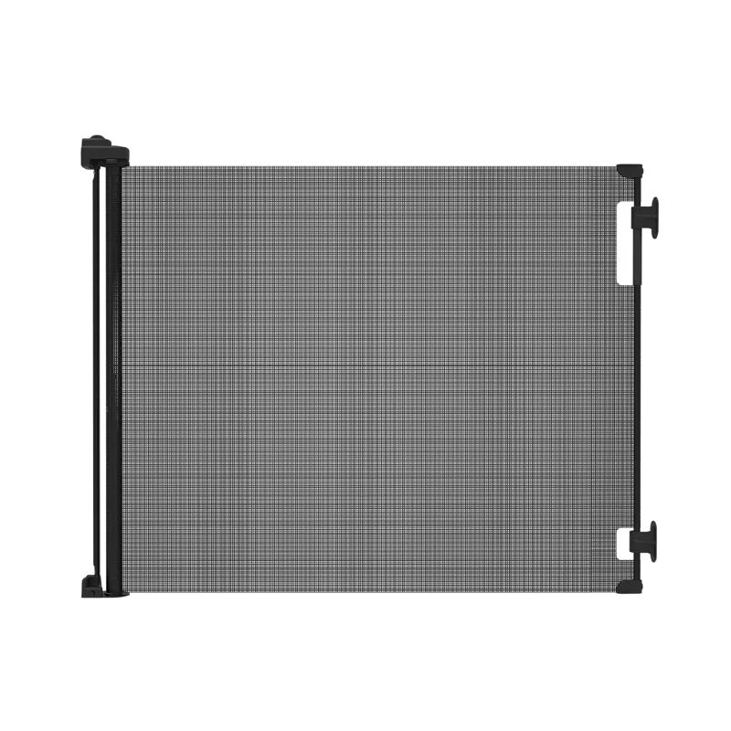 Black Mesh Retractable Baby and Pet Safety Gate, 33" Tall x 71" Wide