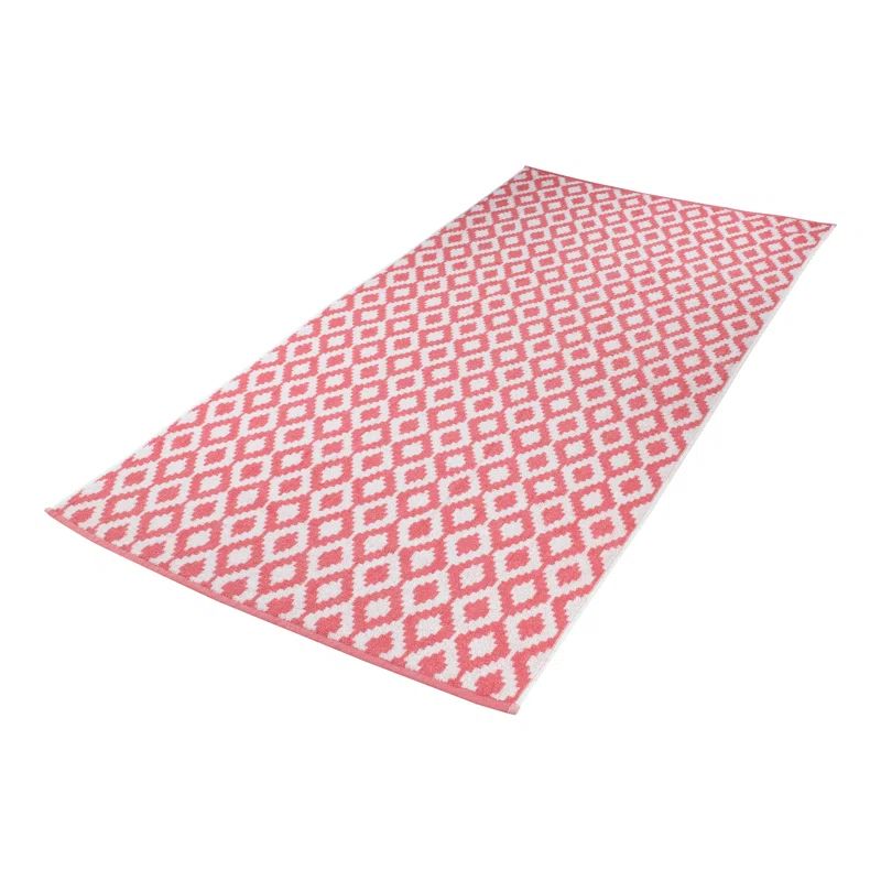 Fibertone Coral Diamond Print Antimicrobial Beach Towels, 60x30, Set of 4