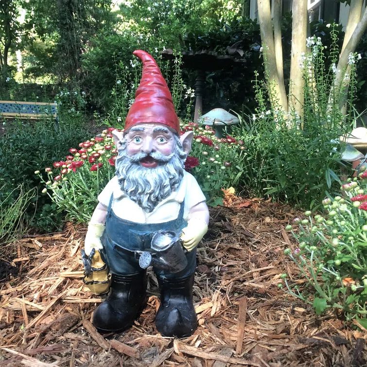 14" Red Hat Resin Garden Gnome with Watering Can