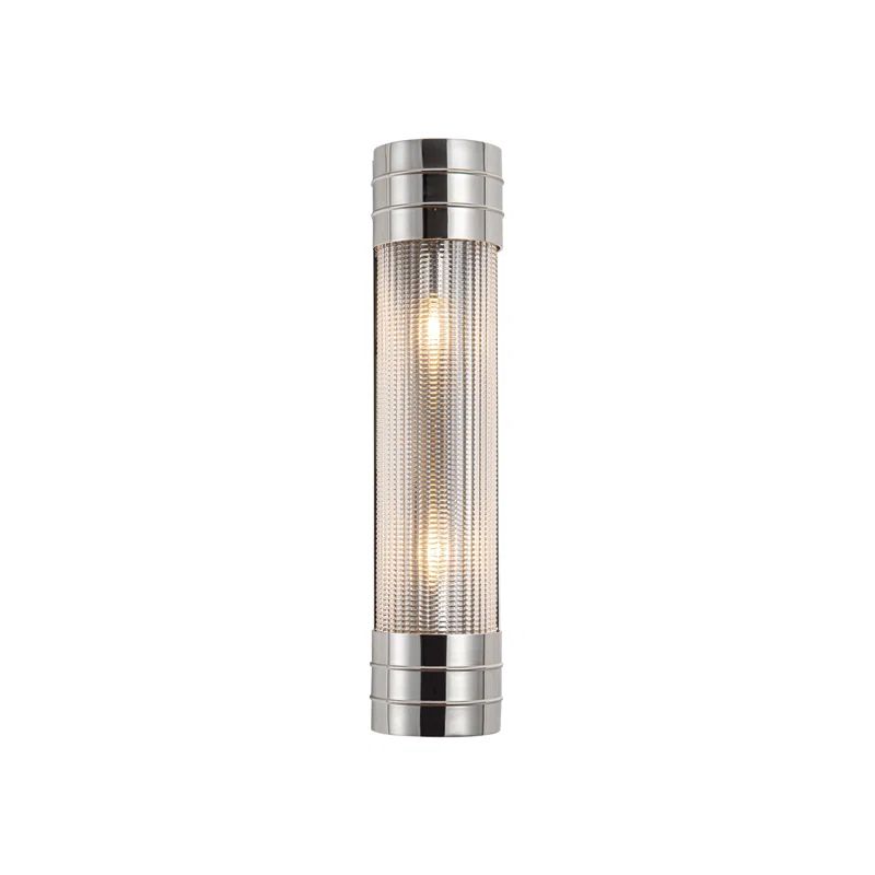 Willard Polished Nickel Vanity Light with Prismatic Glass