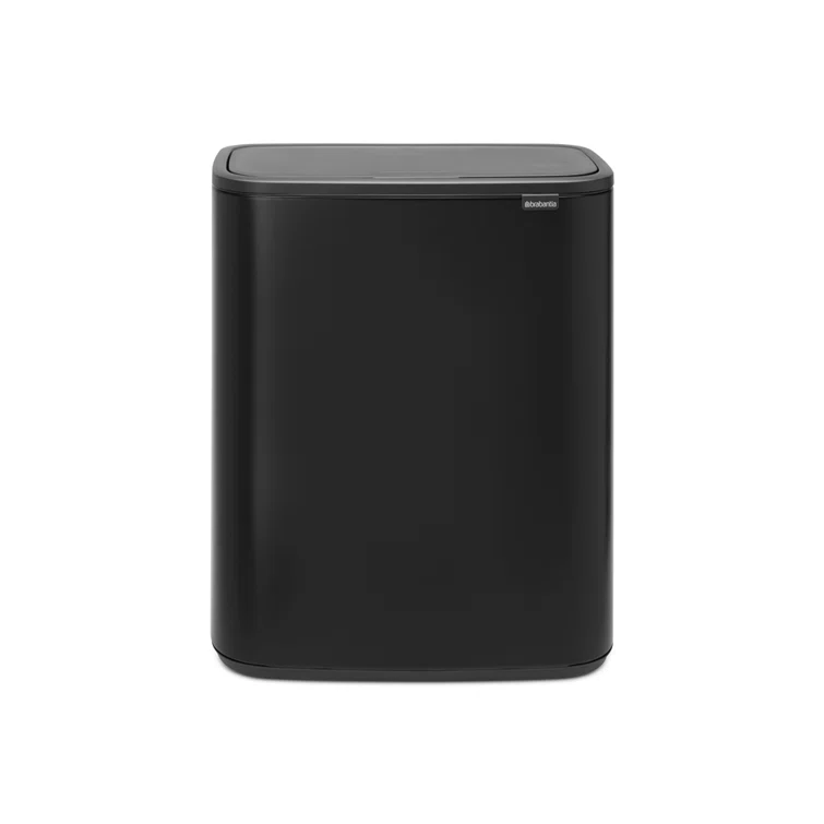 Brabantia Matte Black Stainless Steel 60L Pedal Trash Can