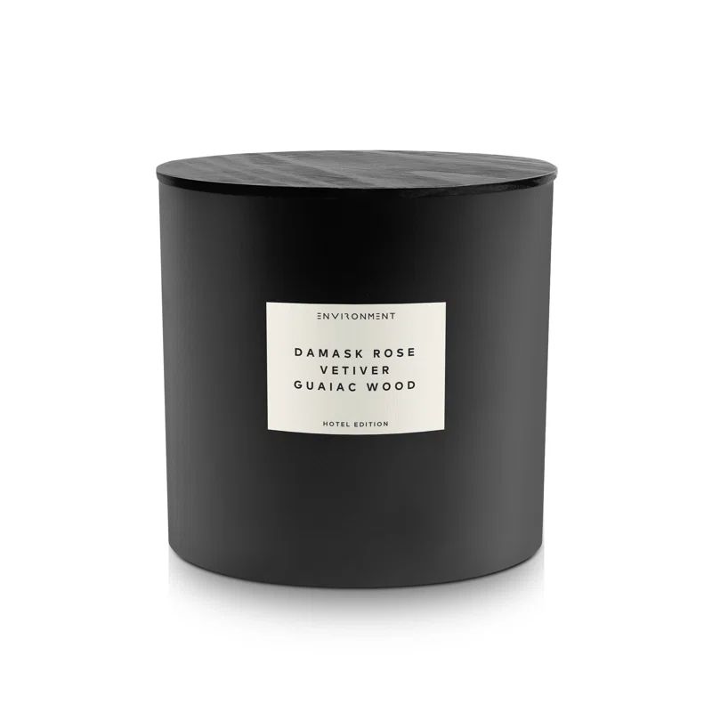 Black Soy Candle with Damask Rose, Vetiver, and Guaiac Wood Scents