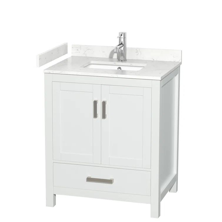 Sheffield 30" White Marble Single Bathroom Vanity