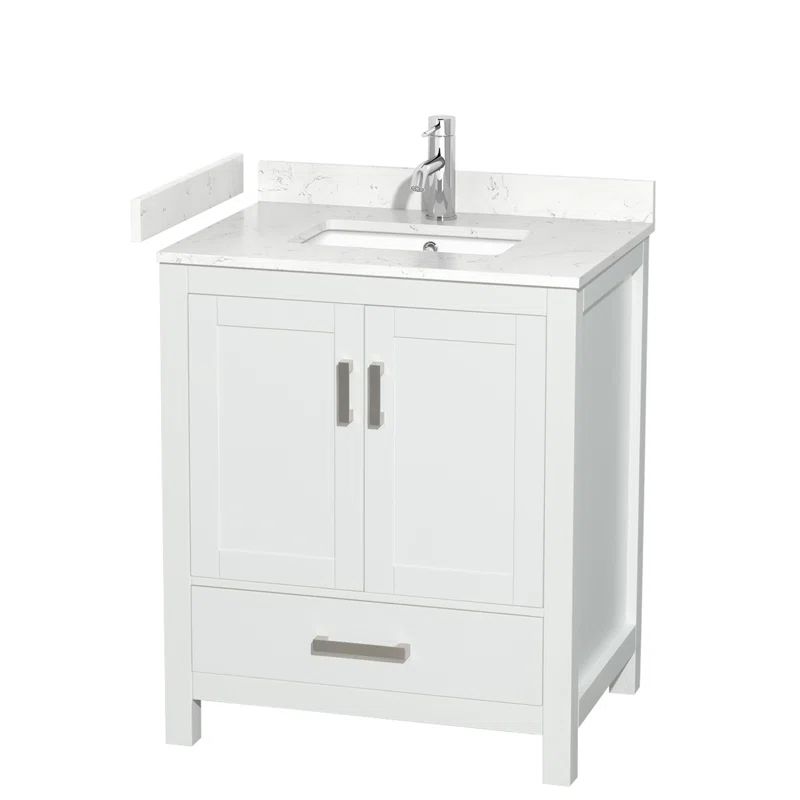 Sheffield 30" White Marble Single Bathroom Vanity