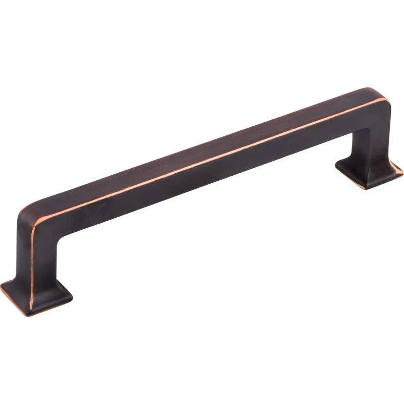 Modern Nickel Bar Handle with Mounting Hardware, 5 3/4 in