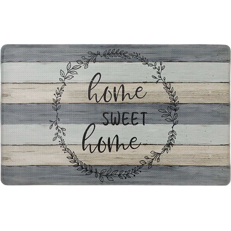 Cozy Living Grey and Beige PVC Anti-Fatigue Kitchen Mat