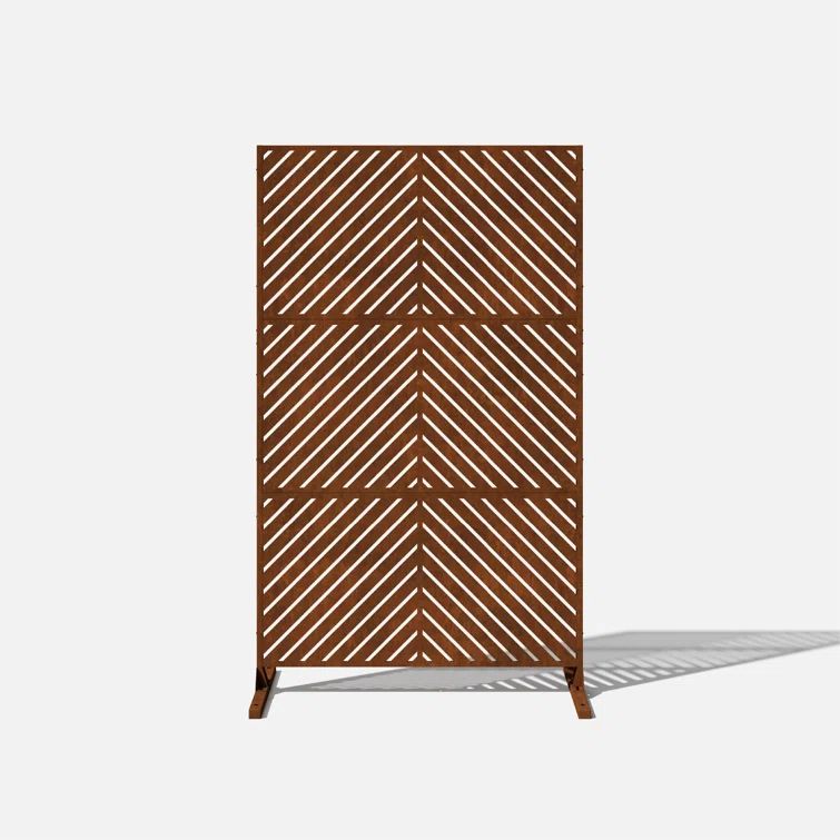 76'' Tall Rust Brown Corten Steel Privacy Screen