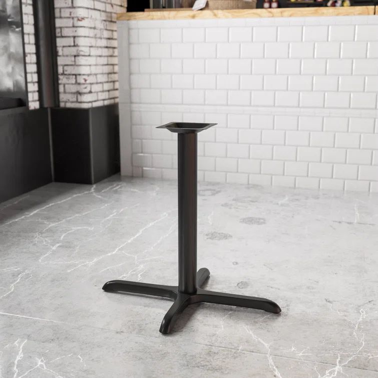 Black Cast Iron Cross Style Dining Table Base