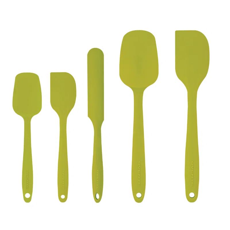 Green 5-Piece Heat-Resistant Silicone Spatula Set