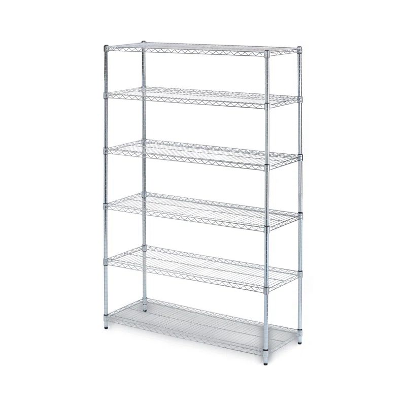 Silver 6-Shelf NSF Certified Wire Shelving Unit for Kitchen and Garage