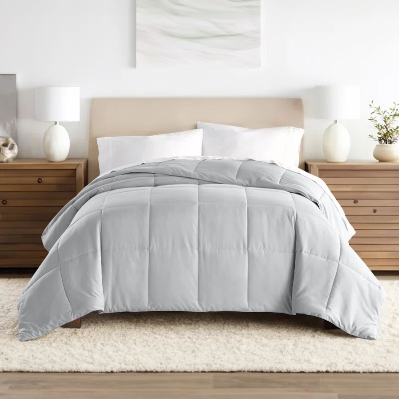 Light Gray Full/Queen Reversible Down Alternative Comforter Set