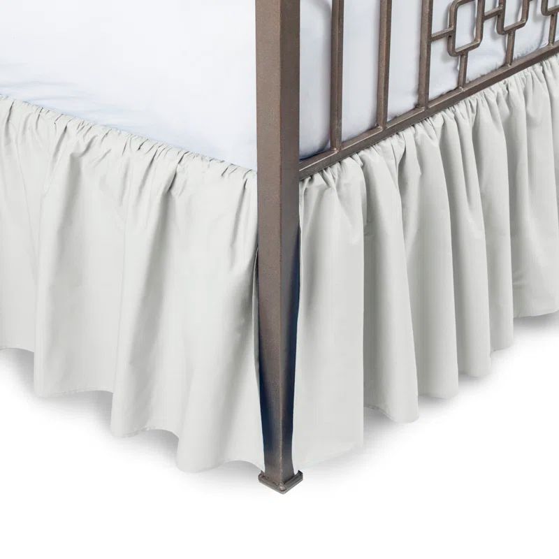 White King Cotton Blend Ruffled Bed Skirt with Split Corners
