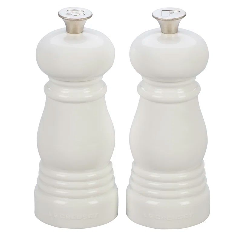 White 5" Plastic Salt and Pepper Mill Set