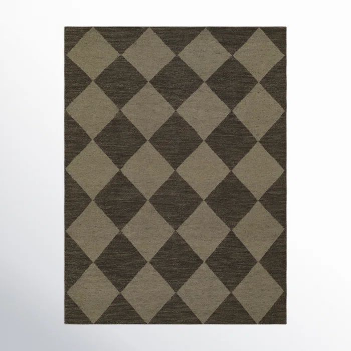 Handmade Brown and Tan Wool Geometric 9' x 12' Rug