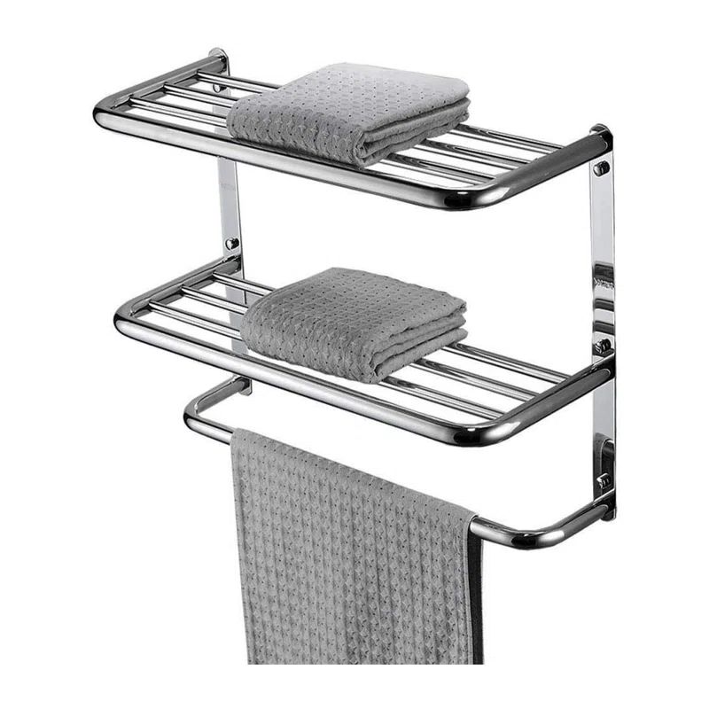 Polished Chrome 30 Inch Wall Mounted Towel Rack with 3 Tiers
