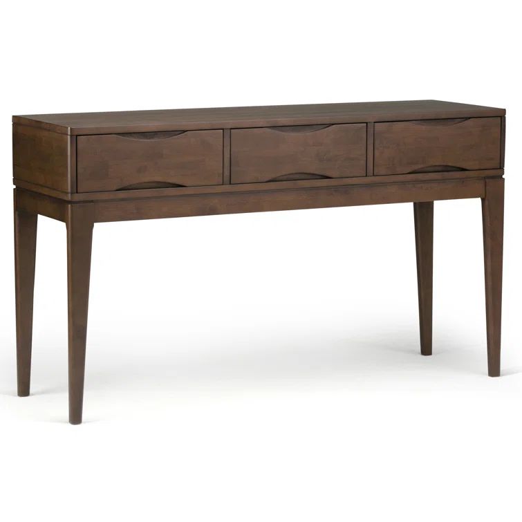 Harper Walnut Brown Solid Wood Console Table with Storage