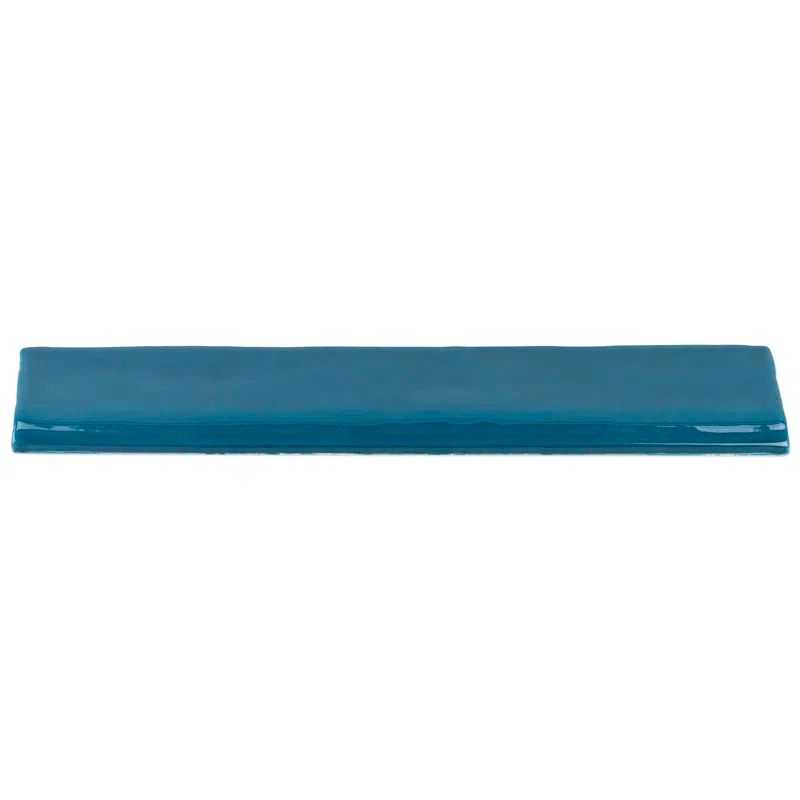 Brookline Teal 2x10 Polished Ceramic Bullnose Tile