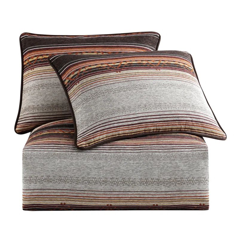 Copper and Earth Tone Twin Cotton Jacquard Bedspread Set